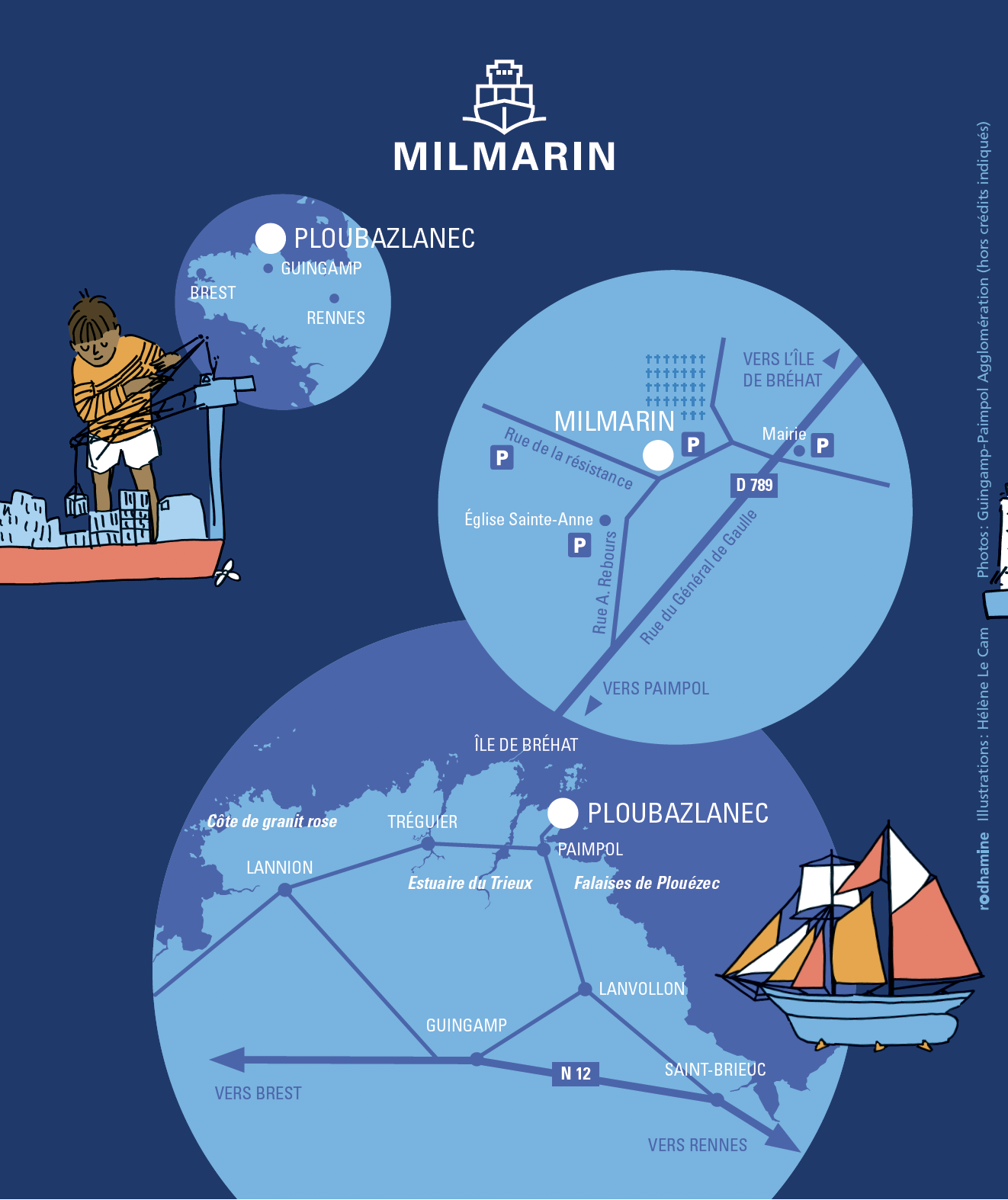 Plan d'accès au musée Milmarin de Ploubazlanec paimpol