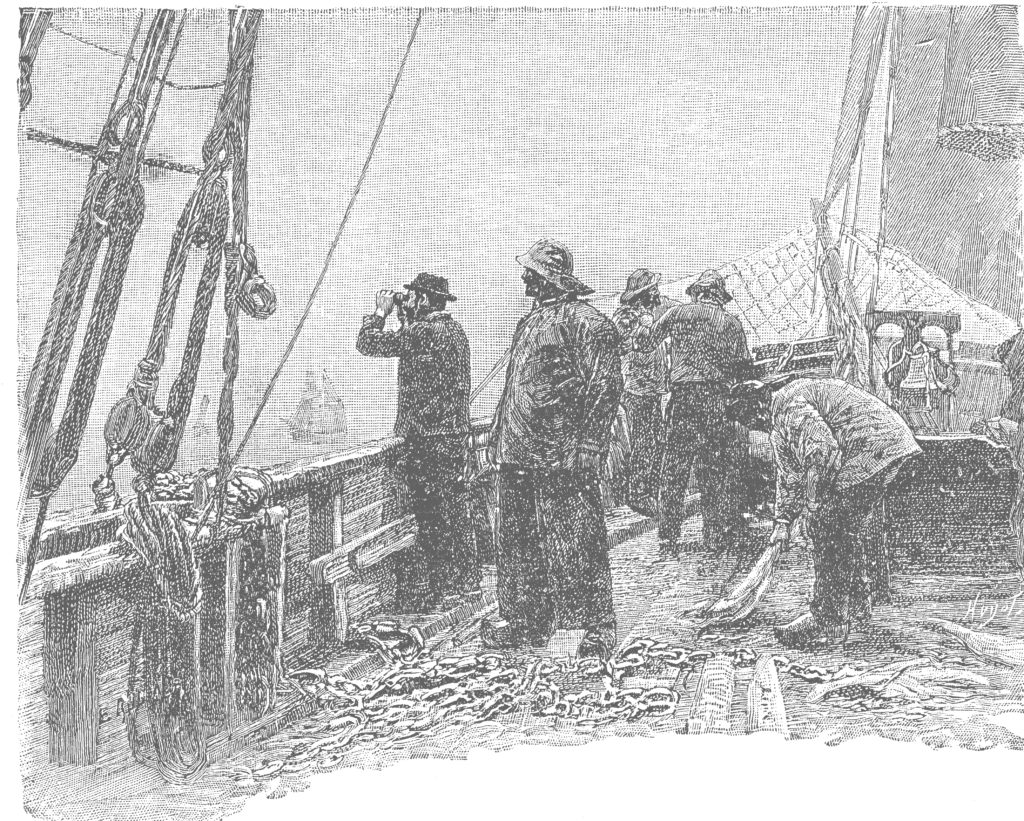 gravure d'un équipage de pêche