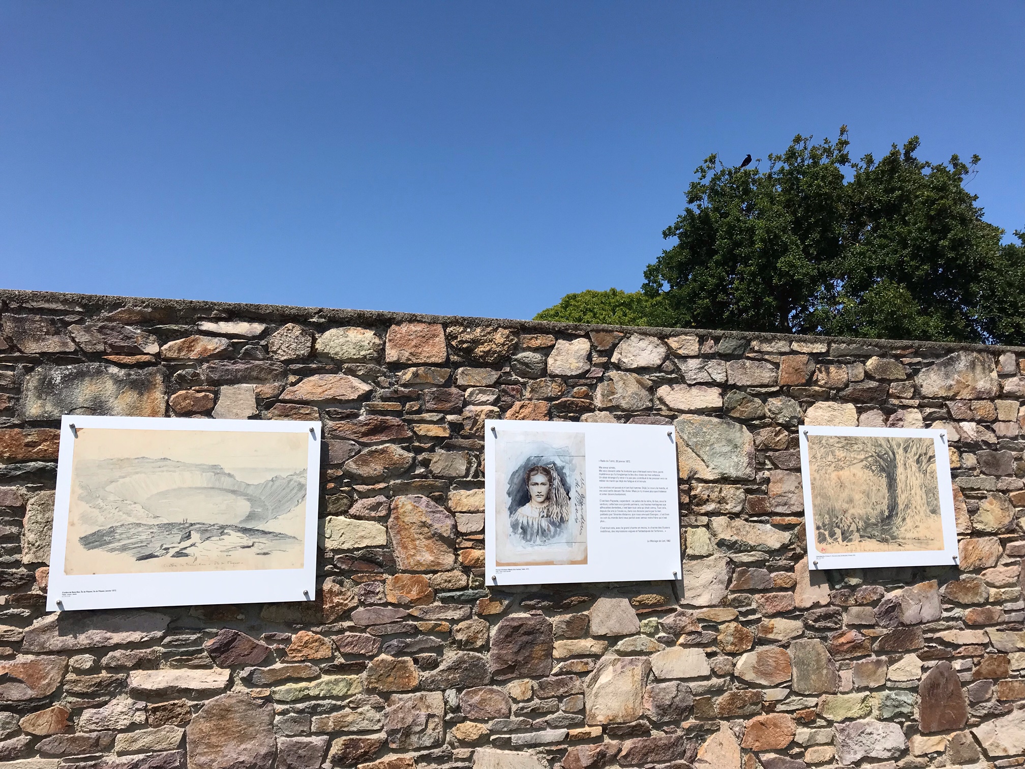 Trois dessins de Pierre Loti exposés dans le jardin de Milmarin