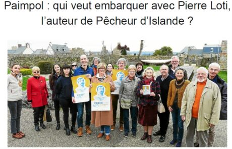 Capture d'écran d'un article de presse intitulé "Paimpol : qui veut embarquer avec Pierre Loti, l'auteur de Pêcheur d'Islande ?"