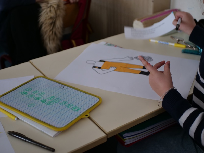 Les élèves dessinent les équipements des pêcheurs