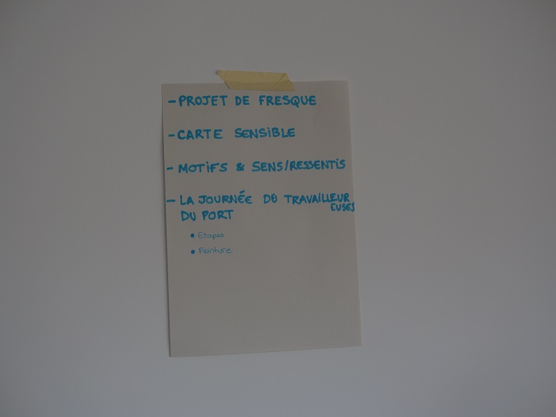 Les consignes pour le dessin de la fresque.