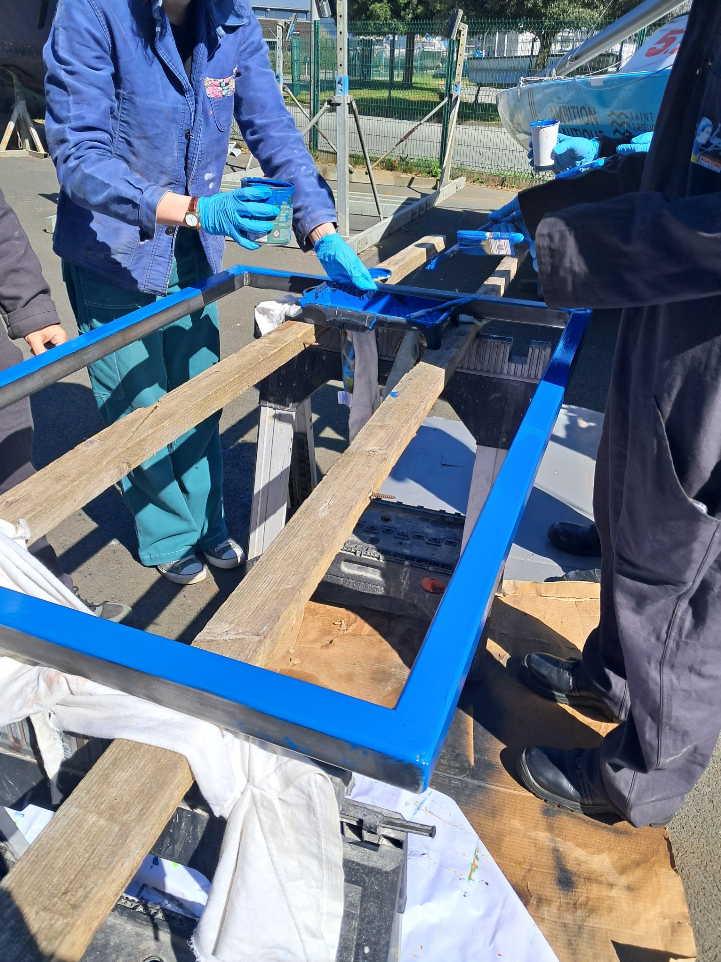 Peinture d'un cadre en métal