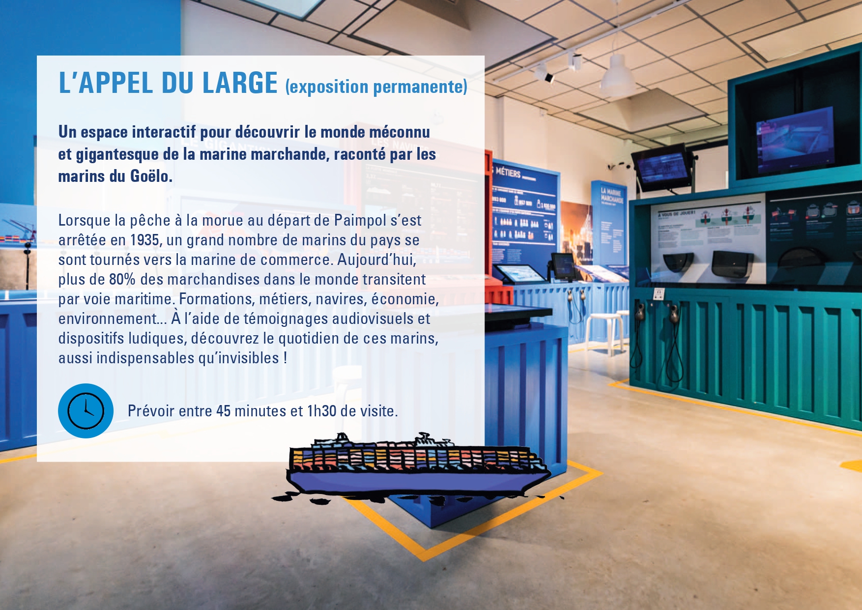 Description de l'exposition L'Appel du large sur la marine marchande contemporaine.